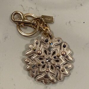 Coach Platinum Snowflake Keychain